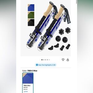 NWT TrekOlogy Trek-Z-Hiking poles in blue 120cm